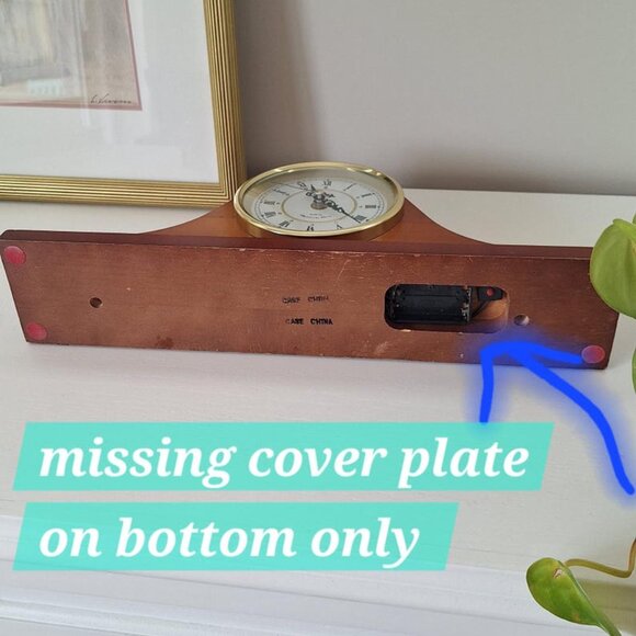 Vintage Large Wood Mantel Clock with Chime - Picture 2 of 9